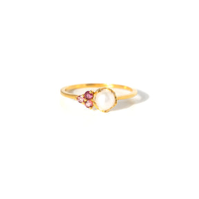 【パール×ピンクトルマリン】DSLBPT-Design Ring Collection -Luna Bloom-Pink Tourmaline