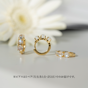 GPRMHC-レインボームーンストーンフープピアス
